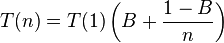 T(n) = T(1)\left( B + \frac{1-B}{n}\right)